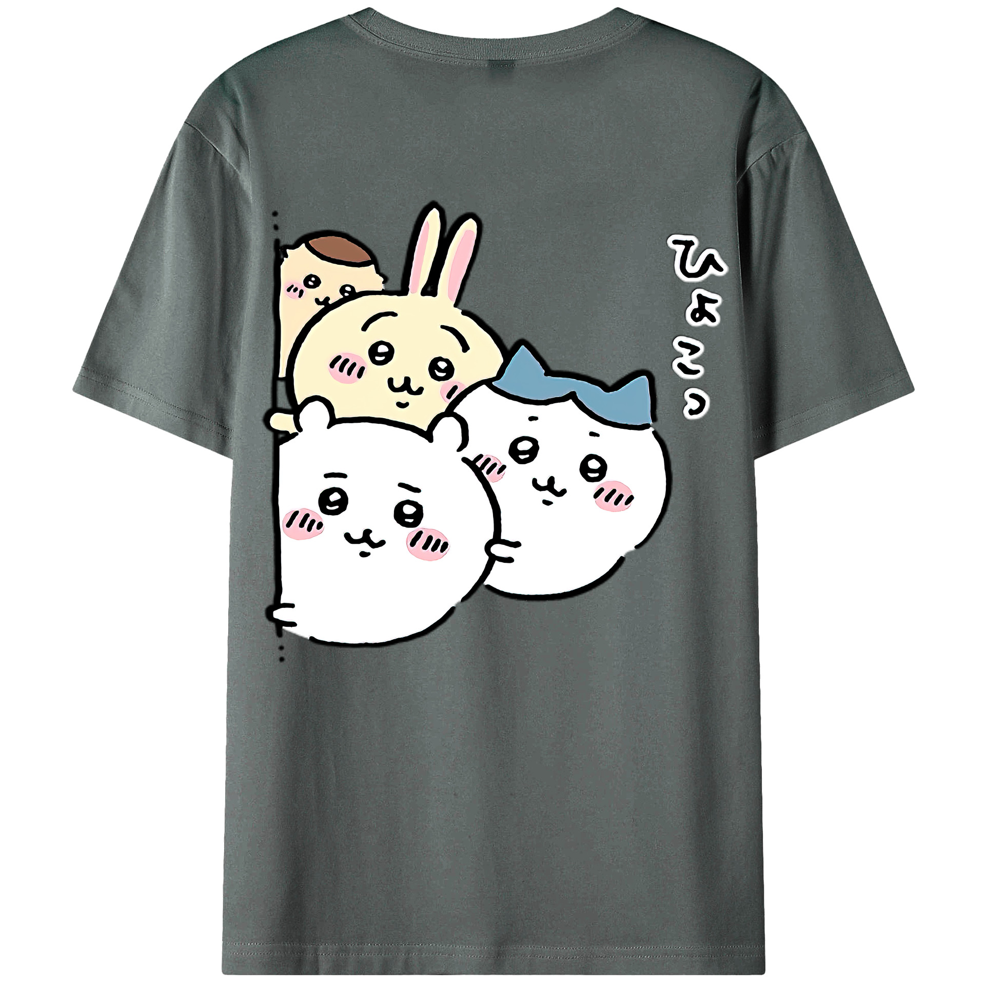（画像用） ちいかわ ちいかわ Chii-kawa chiikawa 綿100％ メンズ半袖Tシャツ（バックプリント） 通気性
